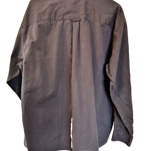 Men's Izod Oceanside Twill Long Sleeve Shirt Black Size XL - Picture 2 of 10
